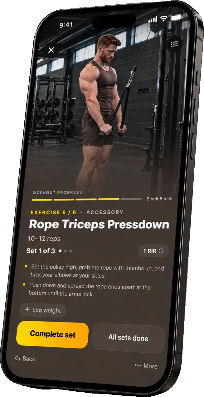 Guided set with rep target and cues